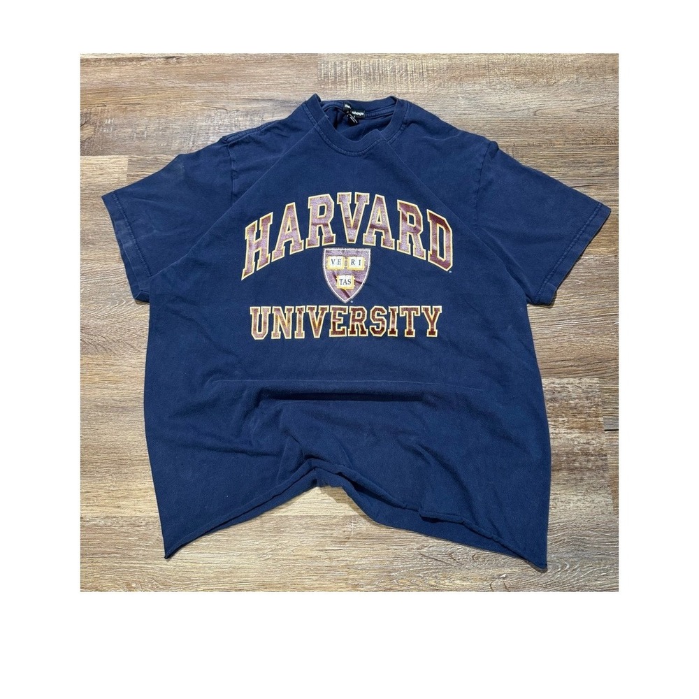 The Cotton Exchange‎ Harvard University T Shirt Navy Blue Mens Large USA Made